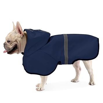 Dog Raincoat Adjustable Waterproof Hooded Slicker Lightweight Rain Poncho for Small Medium Large Dogs and Puppies Pet Jacket with Hood Reflective Strip Comfortable Easy to Wear for Walking Hiking
