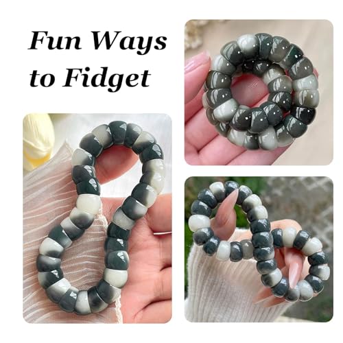 Image of Long tiantian Bodhi Fidget Bracelet for Women Natural Mudi Bodhi Seed Stretch Bracelets Protection Healing Jewelry Anxiety Relief Items