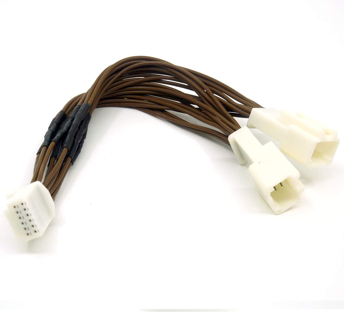 colorparts2016 Car Audio Y Cable Splitter 6+6 Pin Plug CD Changer AUX Navigation Compatible with Toyota Camry Corolla Lexus Scion