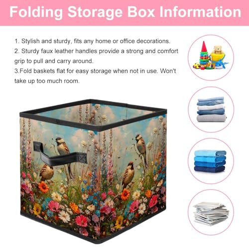 Boîte de rangement en tissu Oxford pliables de 27,9 cm pour organiser le linge