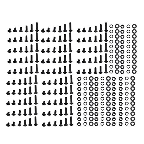 300pcs Set Screws Assortment Kit, M3 Alloy Steel Socket Screws Bolts, Assortment of Hex Nuts Washers, for Industrial & Home Appliance (B: Button Head)