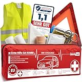Upgrade4cars Auto Verbandskasten 2026 mit Warndreieck & Warnweste nach aktueller...