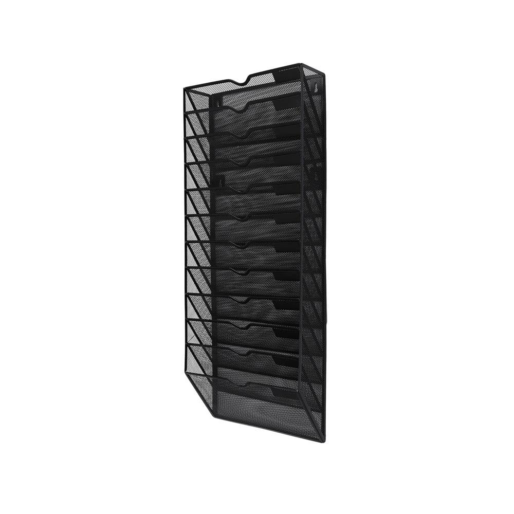 Pq7hKv2wD File Organiser Metal Mail Organizer Display Shelves A4 Wall Pocket File Holder 12 Tiers Magazine Storage Rack