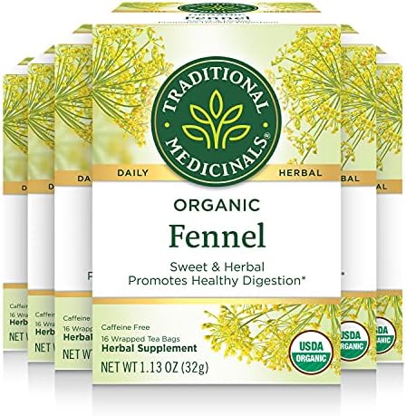 Traditional Medicinals Organic Fennel Herbal Tea, 16 Count (Pack of 6)