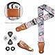 Nefelibata Japanischer Baumwollgitarrengurt für Akustikgitarre, Ukulele, kostenloser Kopfplattengurt-Adapter mit Schnalle, Gitarrenplektren und Gurtschloss