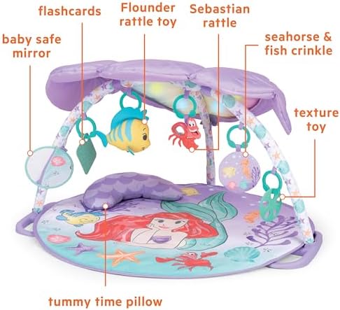 Bright Starts, Küçük Deniz Kızı Twinkle Trove Işıklı Müzikal Bebek Yemek Zamanı Yastıklı Aktivite Merkezi, Yenidoğan ve Üzeri - Görsel 5