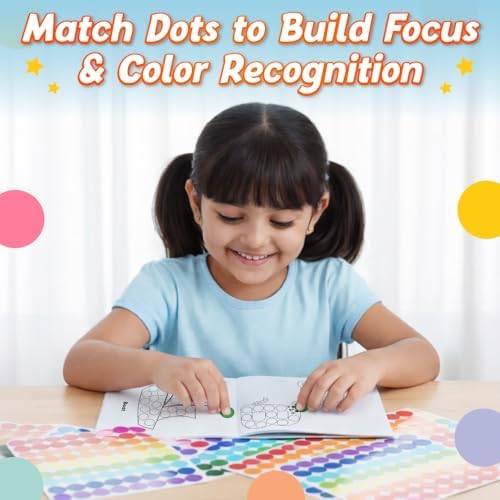 Image of 2000+ Dot Sticker Activity Book For 3+ Years Old Toddlers | Fun Sticker Set, Focus Builder, A to Z letters (Uppercase & Lowercase), Numbers 1-10 | Screen-Free Educational Activity For Kids