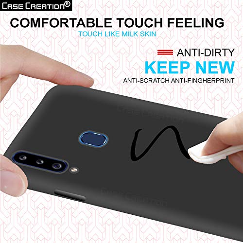 Image of Case Creation Luxurious OG Series for Samsung Galaxy A20s Case Cover,Anti-Dirty Slim Case Frosted Matte Cute Candy TPU Raised Bezel (Splash of Color) Back Cover for Samsung A20s -Black