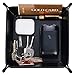 OARIE Men Valet Box, PU Leather Jewelry & Key Tray, Black