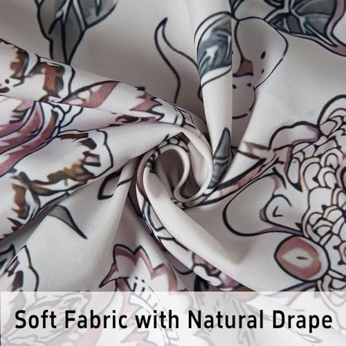 Image of Floral Kitchen Curtains 3 Piece Set Tier Valance Window Decor
