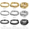 AFSTALR Black Bracelet for Men Stainless Steel Cuban Link Bracelets 8mm Wide Flat Hip Hop Chain Bangles Mens Jewellery Birthday Gifts for Him Dad Boys 20cm #1