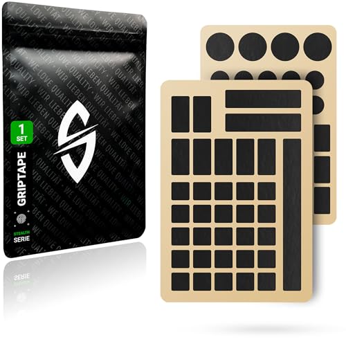 SensoryBoost DIY Grip Tape (70 Stück) Rutschfeste Aufkleber in Verschiedenen Formen, Sehr Dünn (0,5 mm), Schweißabsorbierend & Selbstklebend – Grip-Zubehör für Maus, Tastatur, Smartphone & Controller
