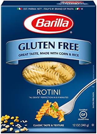 BARILLA Gluten Free Rotini, 12 Ounce - Non-GMO Gluten Free Pasta Made with Blend of Corn & Rice - Vegan Pasta