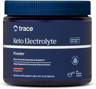 Trace Minerals Keto Electrolyte Powder - Electrolytes for Fluid Balance Support - Muscle Stamina - Powder Supplement - Zero-Sugar - Gluten-Free & Vegan - Orange - 55 Servings