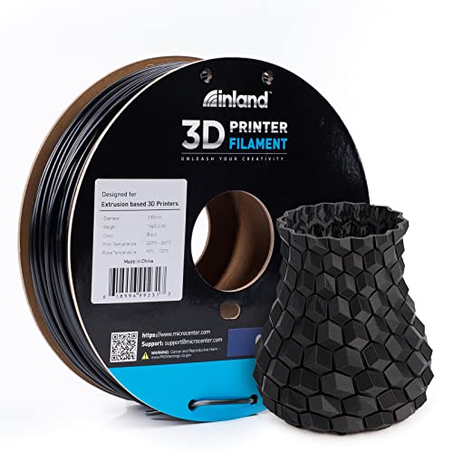 Micro Center Inland ABS Filament, ABS 3D Printer Filament 2.85mm, Dimensional Accuracy +/- 0.03 mm - 1kg Cardboard Spool (2.2 lbs) - Fits FDM/FFF Printers - Black