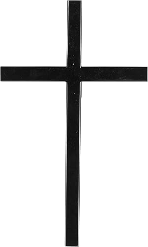 Dicksons Cruz de pared decorativa de metal negro mate simple de 10 pulgadas