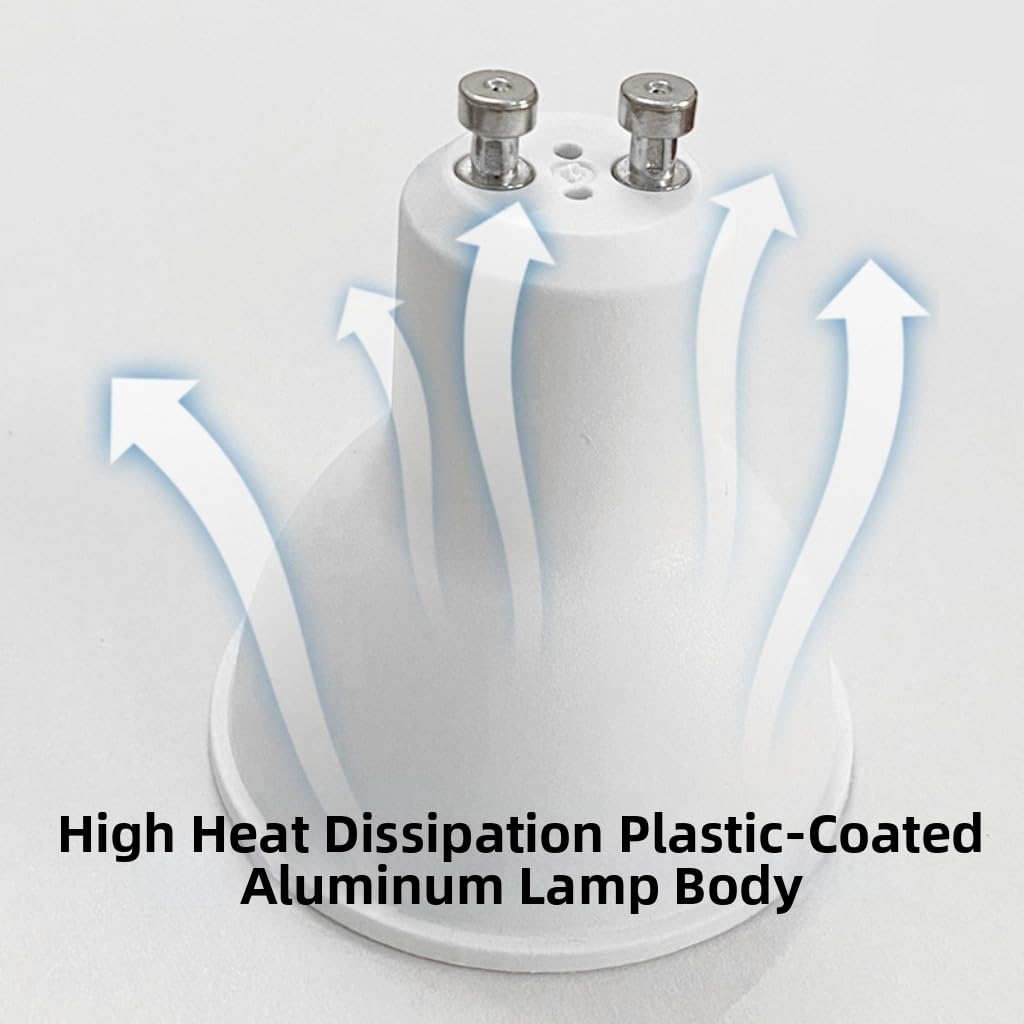 Gu10 230v bombillas LED, haz de inundación de 100°, 2700k blanco cálido 4000k 6500k, regulable, sin parpadeo, alta cri 85+, para iluminación de pista (230V-5W 10pcs/luz blanca 6500K)