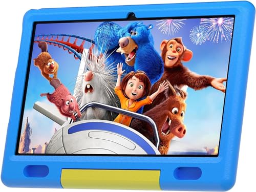 Eksvefot Tablet for Kids 10 inch Kids Tablet Android 13 Tablet 6(2+4) GB 64GB, 128GB Expand, Parent Controls, 5000mAh Tablet Ages 3-7 with Shockproof Case (Blue)