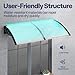 VIVOHOME Polycarbonate Window Door Awning Spliced Canopy Transparent with Black Bracket 40 Inch x 80 Inch