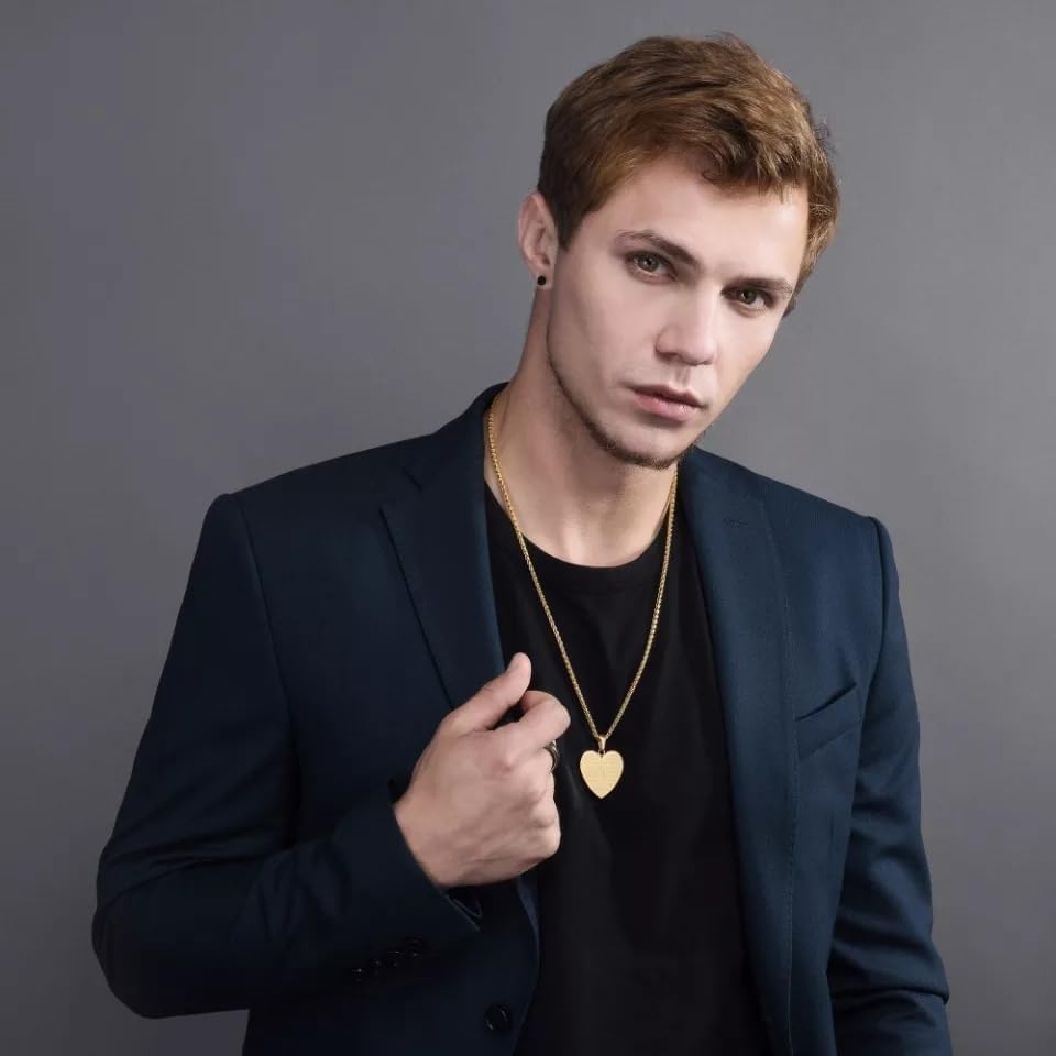 이로하 모드 코인 목걸이 저자극성 수술용 스테인레스 스틸 타란드 체인 하트 라지 18K 골드 코팅 헤비 느낌 유니 남성 골드 -Freehip.co.kr