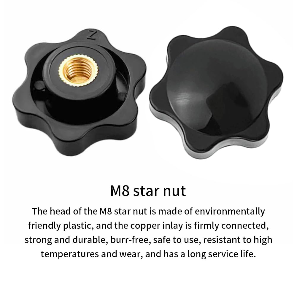 6 Dadi Zigrinati M8 - Manopole A Stella 48 Mm, In Ottone E Plastica, Per Mobili E Meccanica - Foto 10