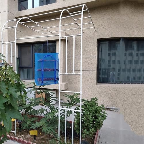 Metalowa pergola ogrodowa, łuk, stojak, odporna na warunki atmosferyczne, kratka do roślin pnących, 18 m do 3 m, rozmiary stabilne, zewnętrzne łuki kwiatowe, kolor czarny, trwała altana do dekoracji