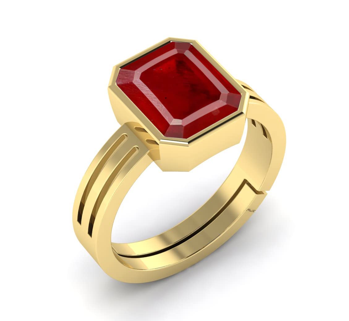 Ruby RING Certified Natural 12.00 Ratti Certified A+ Quality Natural manik Adjustable Gemstone Ring GOLD PLATED Ringfor Women's and Men's LAB -CERTIFIED-image-6