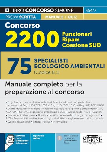 Concorso 2200 Funzionari RIPAM Coesione SUD – 75 Specialisti ecologico ambientali (Codice B.1) - Manuale completo per la preparazione al concorso