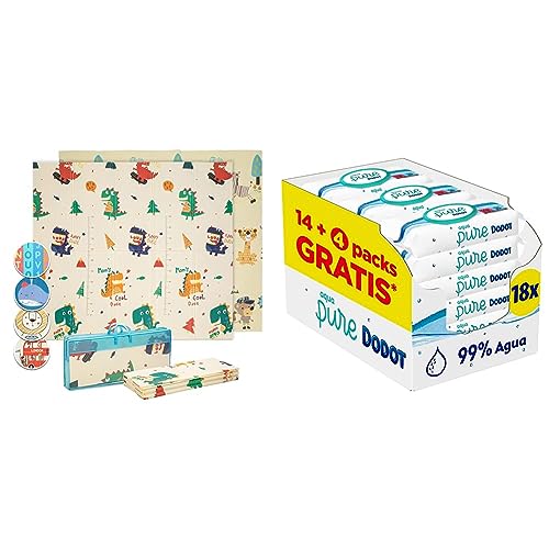 Mat suelo para bebé transpirable e higiénico con suministro de 864 toallitas Aqua Pure