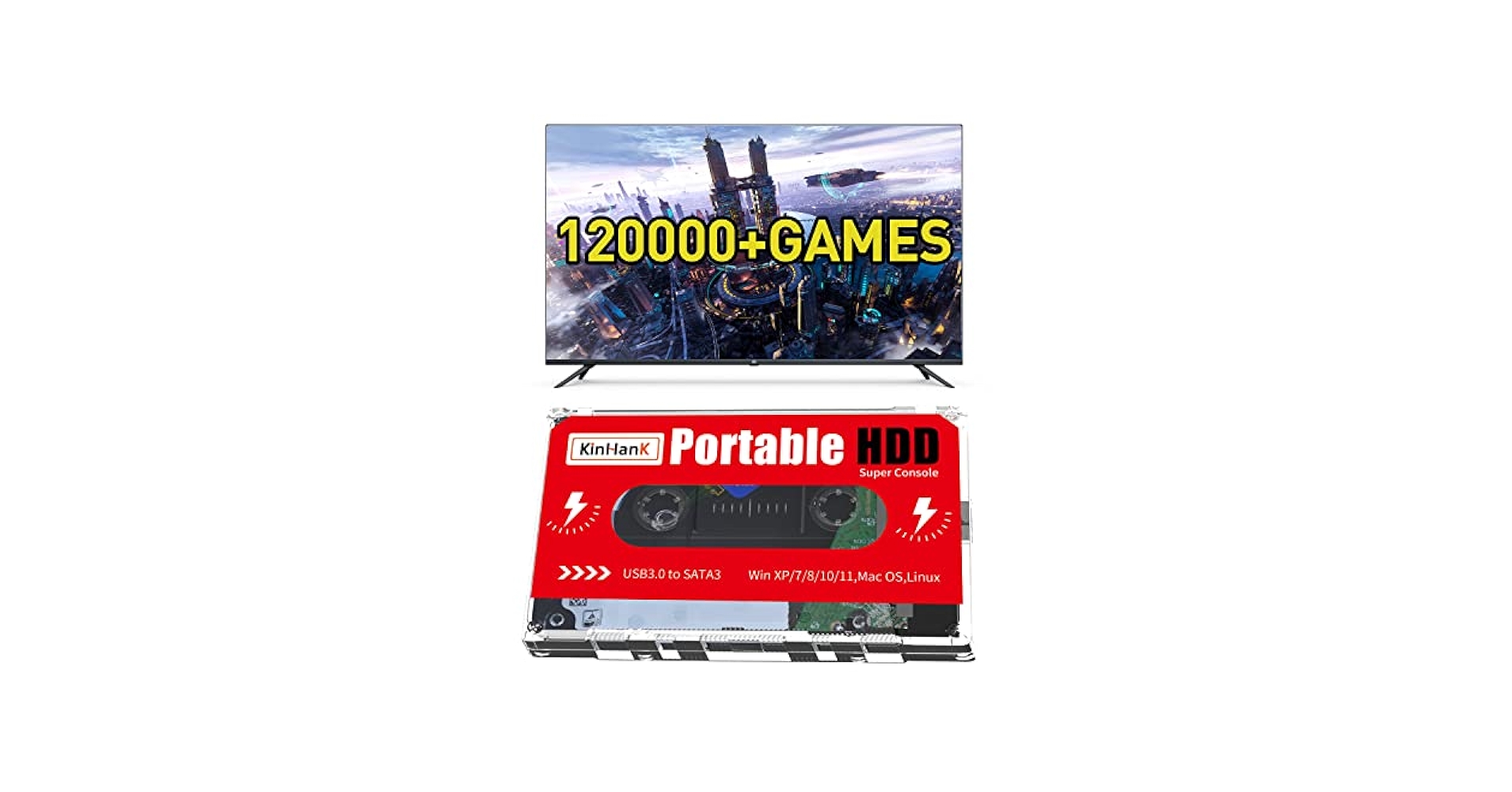 Amazon.com: Kinhank 2TB External Hard Drive,Retro Game