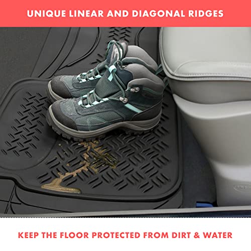 Heavy Duty Black Rubber Car Floor Mat by Vaygway –Automotive Rear Universal 1 Piece Runner Mat -Trimmable Rubber Liner Rug– Back Seat Liner – All Weather Protection for Car, Truck Van SUV - Thumbnail 6