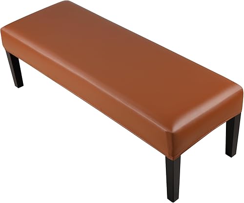 Vista 11 de YISUN Fundas de banco impermeables para comedor, funda de banco de jacquard elástica, antipolvo, extraíble, lavable, fundas de asiento protectoras