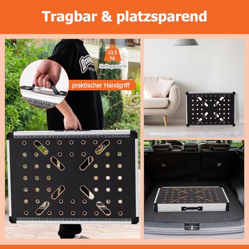 COSTWAY Werktafel inklapbaar, werkbank met 2 snelklemmen, 4 klemhaken, 3 gereedschapskisten en metalen frame, werktafel tot 454 kg belastbaar, gereedschapstafel voor garage, werkplaats - Afbeelding 6