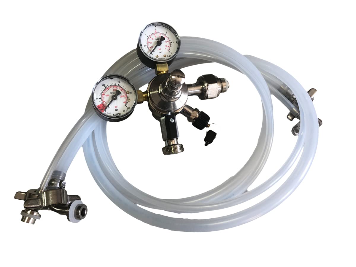 Zapfanlagen Zubehör 1 leitig Nr.7 Set mit Co2 Druckminderer, Bierschlauch + Co2 Schlauch