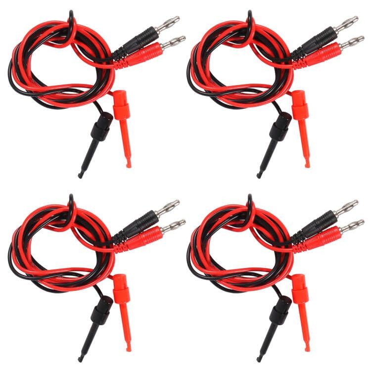 Image of 4Pair 4MM Banana Plug to Test Hook Clip Test Lead Cable for for Multi-Meter, Electrical Test Jumper Wire 100cm /3.3ft Electrical Connector