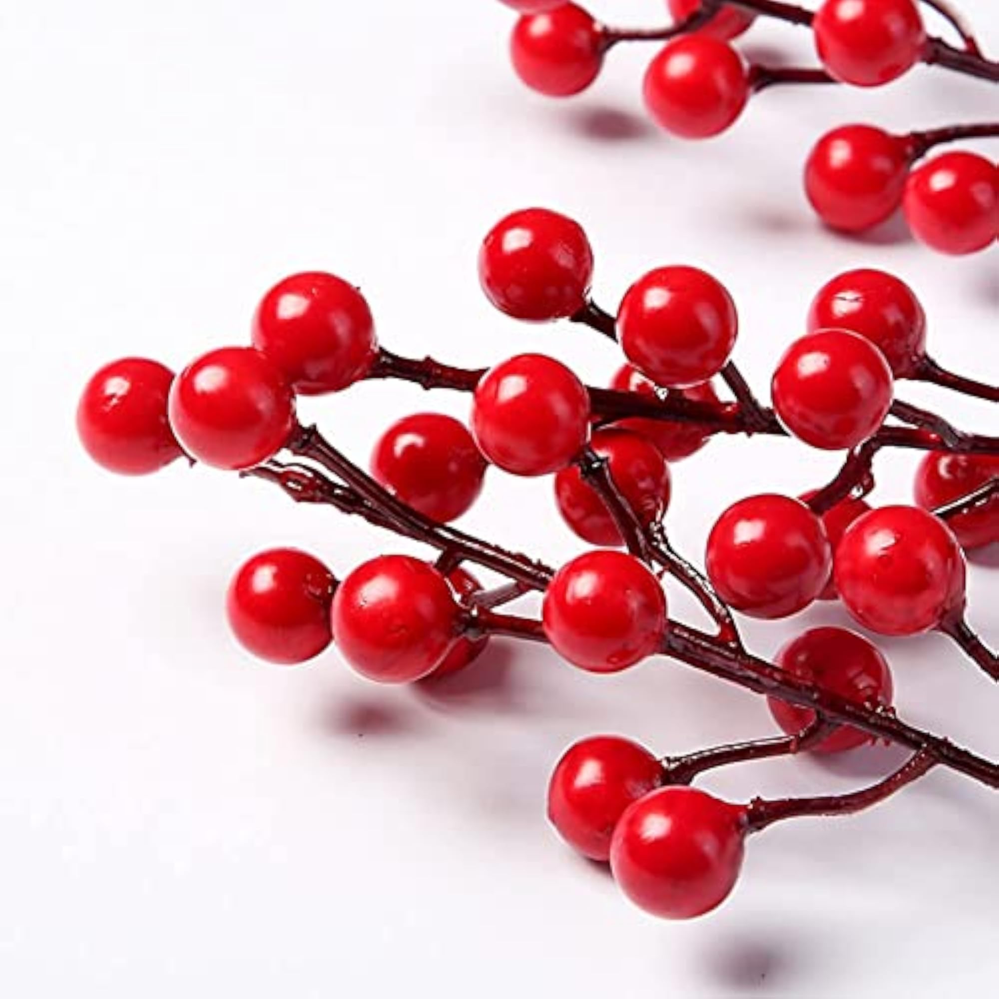 5 Bunch Red Berry Artificial Decor Picks
