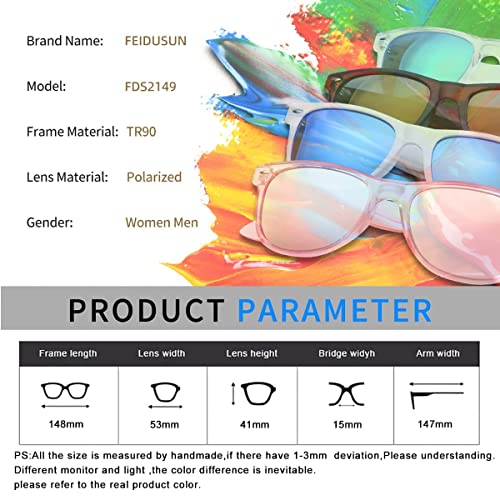 Image of FEIDUSUN Sunglasses Men Polarized Sunglasses for Mens and Womens,Black Retro Sun Glasses Driving Fishing UV Protection