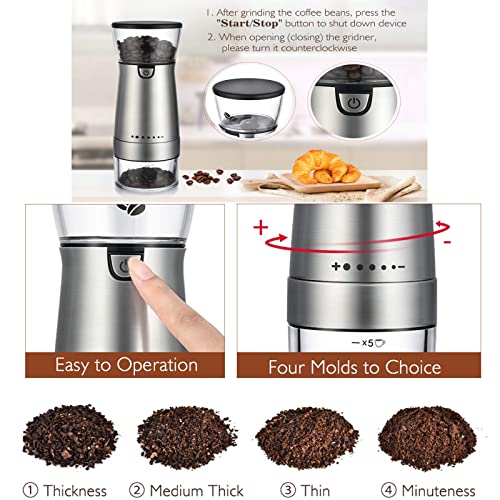ywewsq Molinillo de café eléctrico USB Ajustable para Uso en el hogar y la Oficina, Molinillo Profesional de Granos de… - Imagen 7