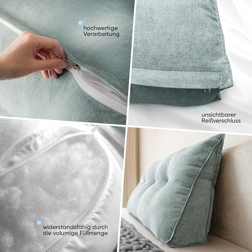 Coussin de lecture turquoise-gris 200cm Björn&Schiller pour lit - 7