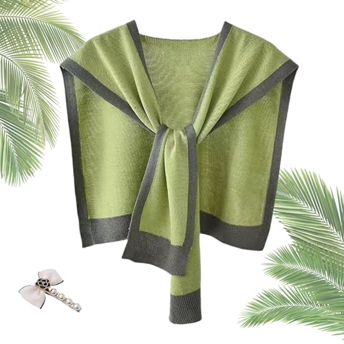 Women's Colorblock Shawl – Soft, Stylish & Perfect for Everyday or Gifting, Knitted Knotted Wraps for Ac Rooms
