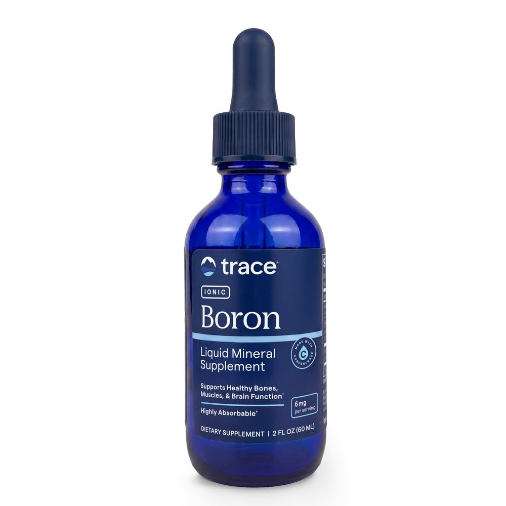 Trace Minerals Ionic Boron Liquid Supplement, 6 mg, 2 fl oz, 48 Servings Unflavored 2 Fl Oz (Pack of 1)