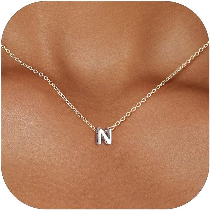 925 Sterling Silver Initial Necklace for Women Dainty Letter Jewelry Personalized Gift