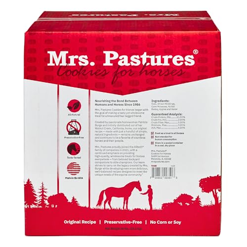 Image of Mrs Pastures Cookies and Treats for Horses - Premium Horse Treats - Made with Apples, Oats, and Rolled Barley - Preservative Free - All Natural Ingredients - No Corn or Soy (35lb Refill Box)