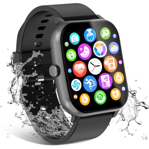OICIIDO Smart Watch for Men Women Compatible with iOS Android Phone, 1.83' Full Touchscreen IP68 Waterproof Smartwatch,Fitness Tracker with Make/Recive Call 123+ Sport Modes Heart Rate/Sleep Monitor