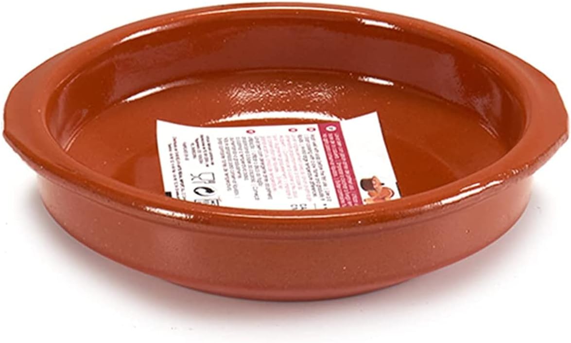 Glazed Terracotta Round Oven Safe Serving Baking Tapas Snack Dish Plate (Single 16cm)