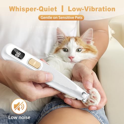 Yazeky Tosatrice Per Cani, Senza Fili Ricaricabili Rasoio Per Cani, Silenzioso Tagliapeli Per Zampe Impermeabile, Con Luce Led, Adatte Per Gatti Animali Zampe, Orecchie, Viso - 6