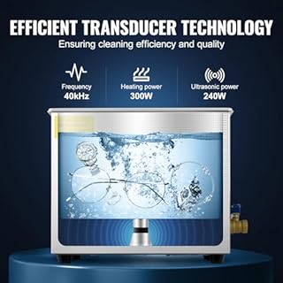 VEVOR Pulitore ad Ultrasuoni 10L, Pulitore Digitale a Ultrasuoni in Acciaio Inox Portatile e Professionale per Occhiali, Gioielli, Monete Digitale Pulizia di Gioielli per Uso Domestico Commerciale