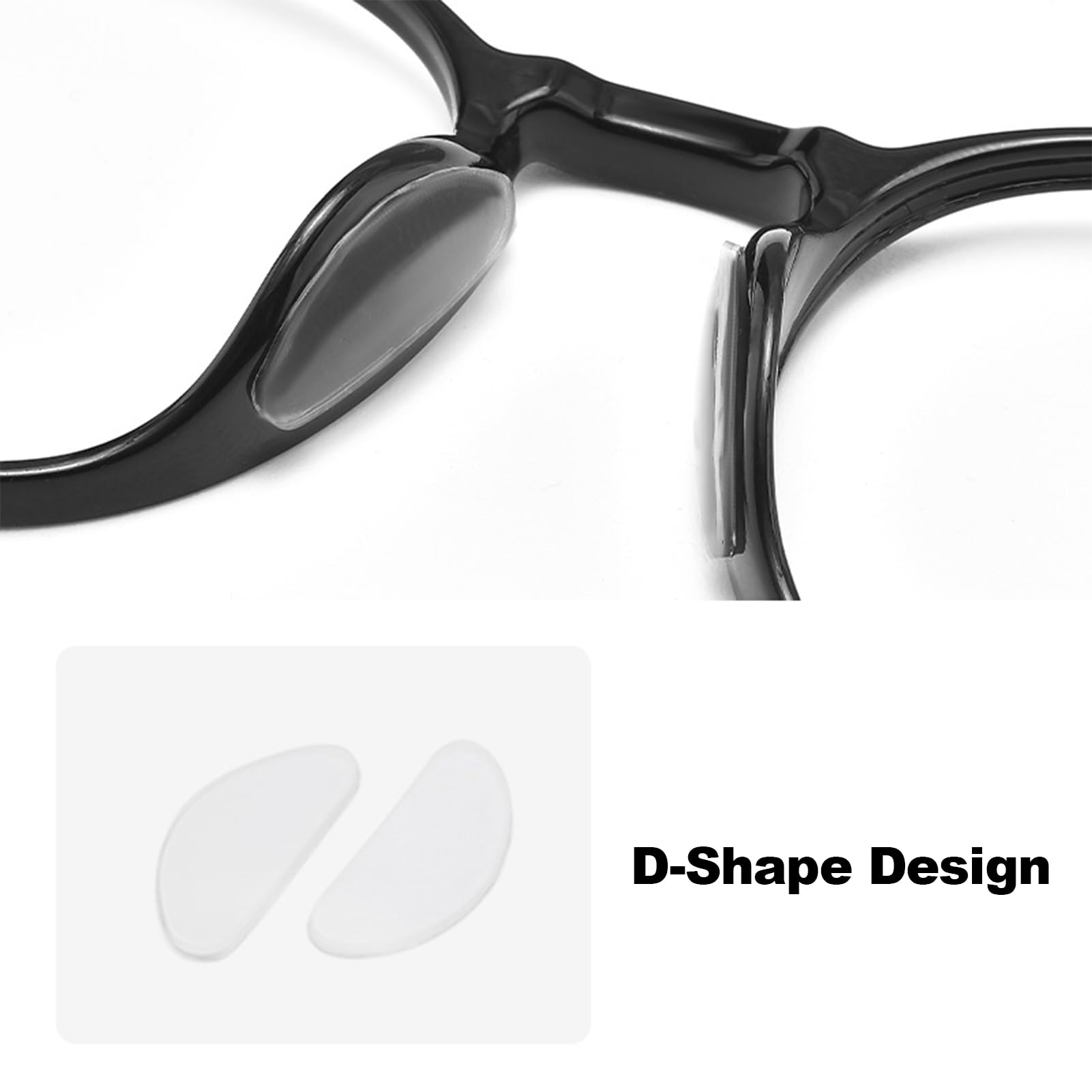 10 pares 1mm Almohadillas de nariz para lentes,Almohadillas Gafas Nariz de Silicona,Almohadilla de Nariz Adhesiva de Silicona Antideslizante,para Anteojos y Gafas de Sol(Transparente)