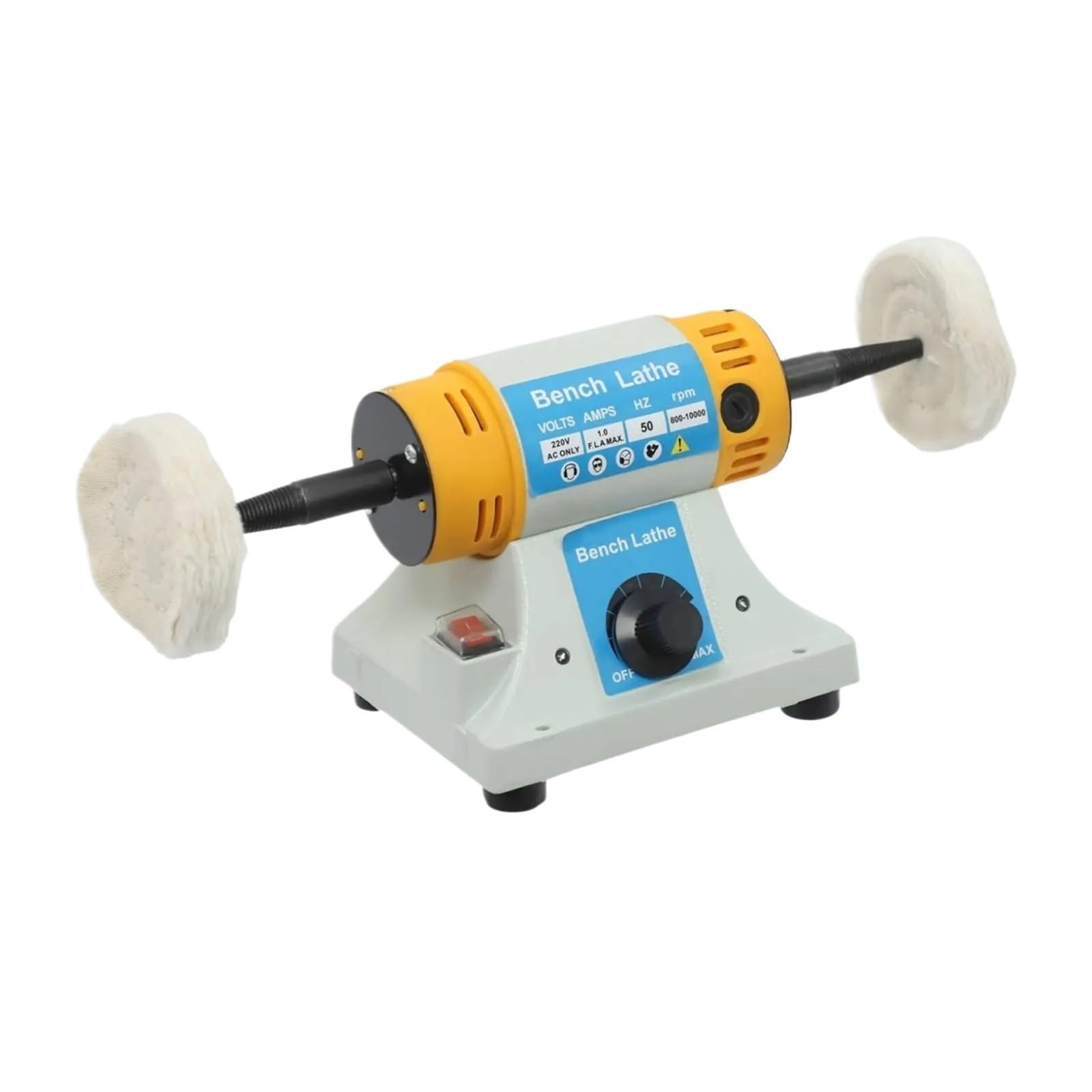 JVDDI Jewellery Polishing Machine Bench Double Grinder 320W 10000RPM Lathe With 2 Fabric Wheels