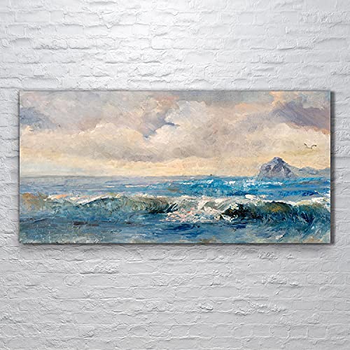 Tableau acrylique paysage marin 120x60cm pour deco murale de salon moderne